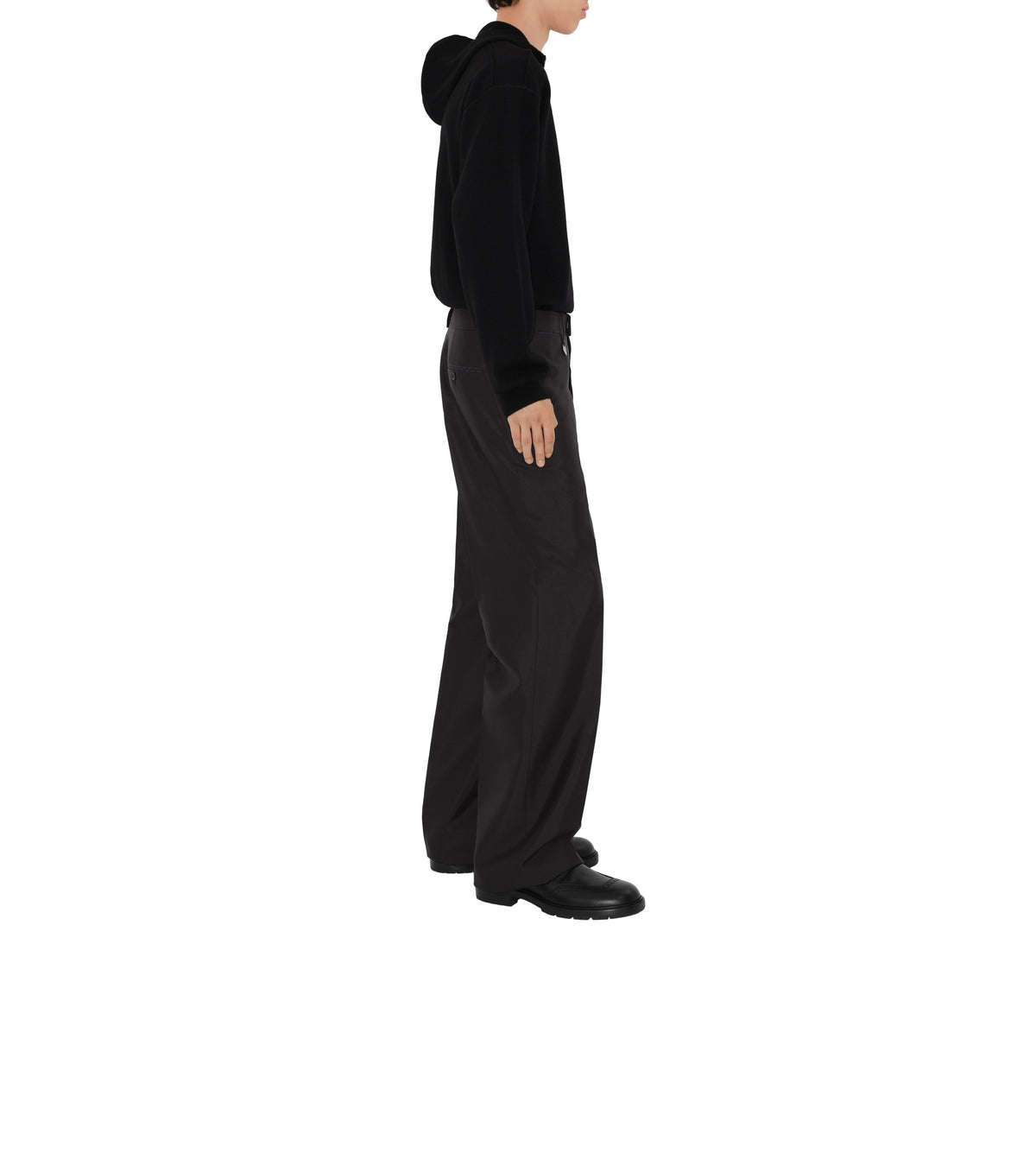 M KNIT HOODED NOIR