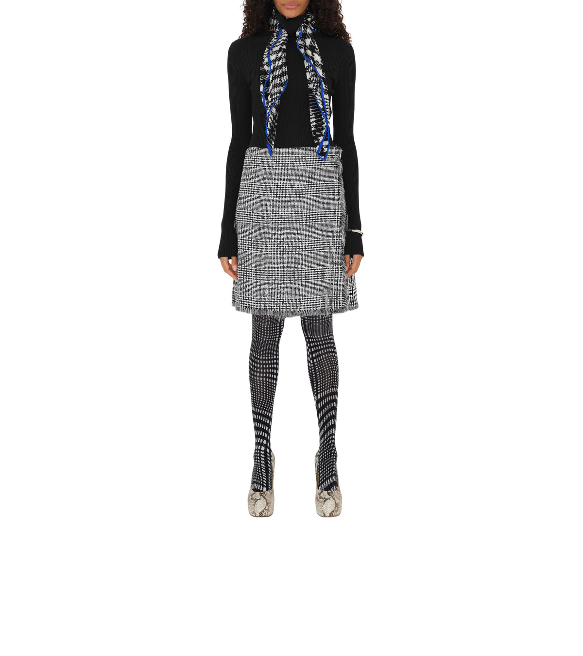 W KNIT T NECK NOIR