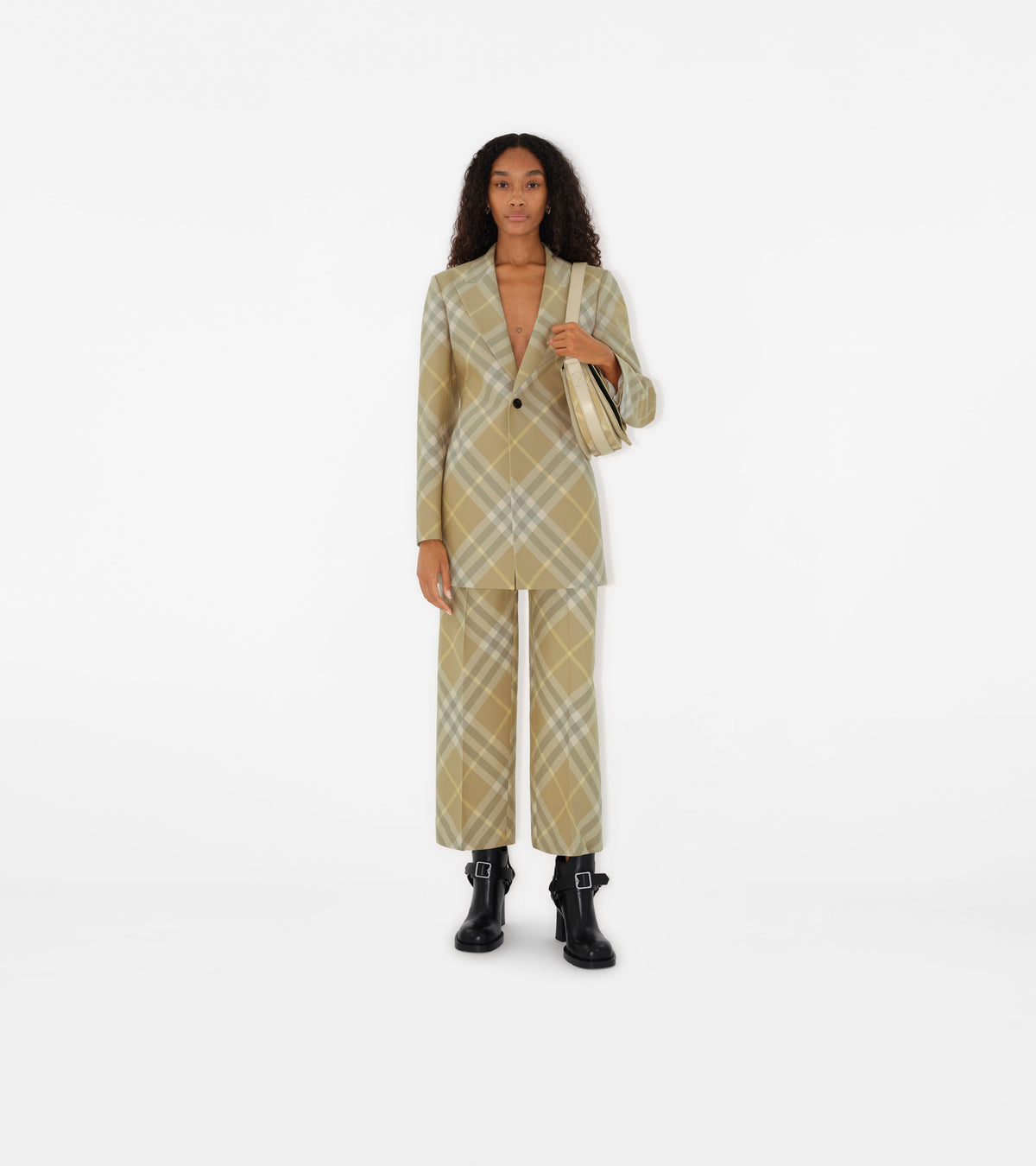 W  STRAIGHT TROUSERS FLAX IP CHECK