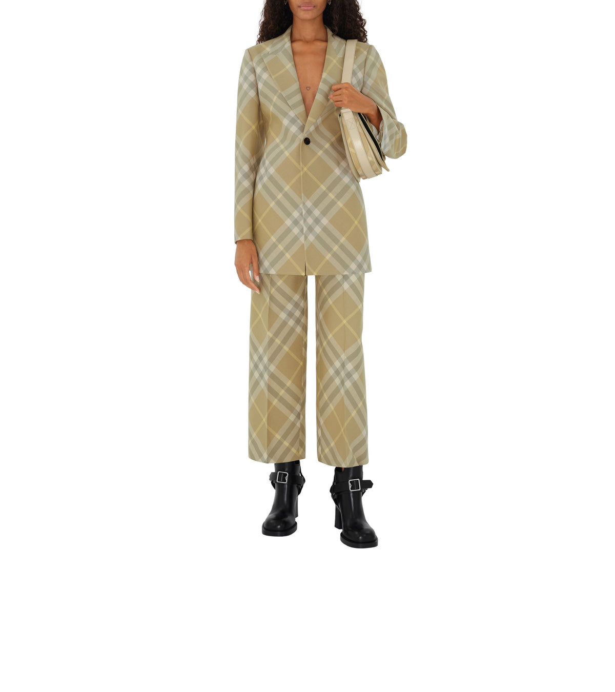 W  STRAIGHT TROUSERS FLAX IP CHECK