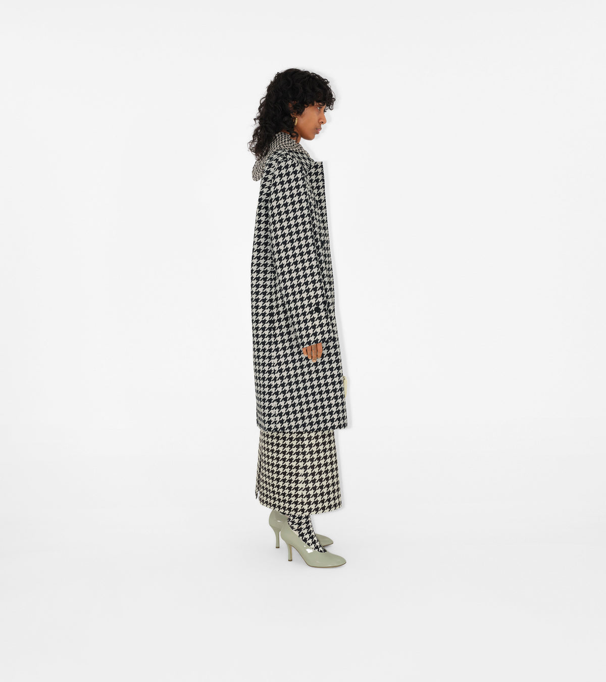 W S BREASTED COAT CHK IP NOIR