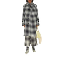 W S BREASTED COAT CHK IP NOIR