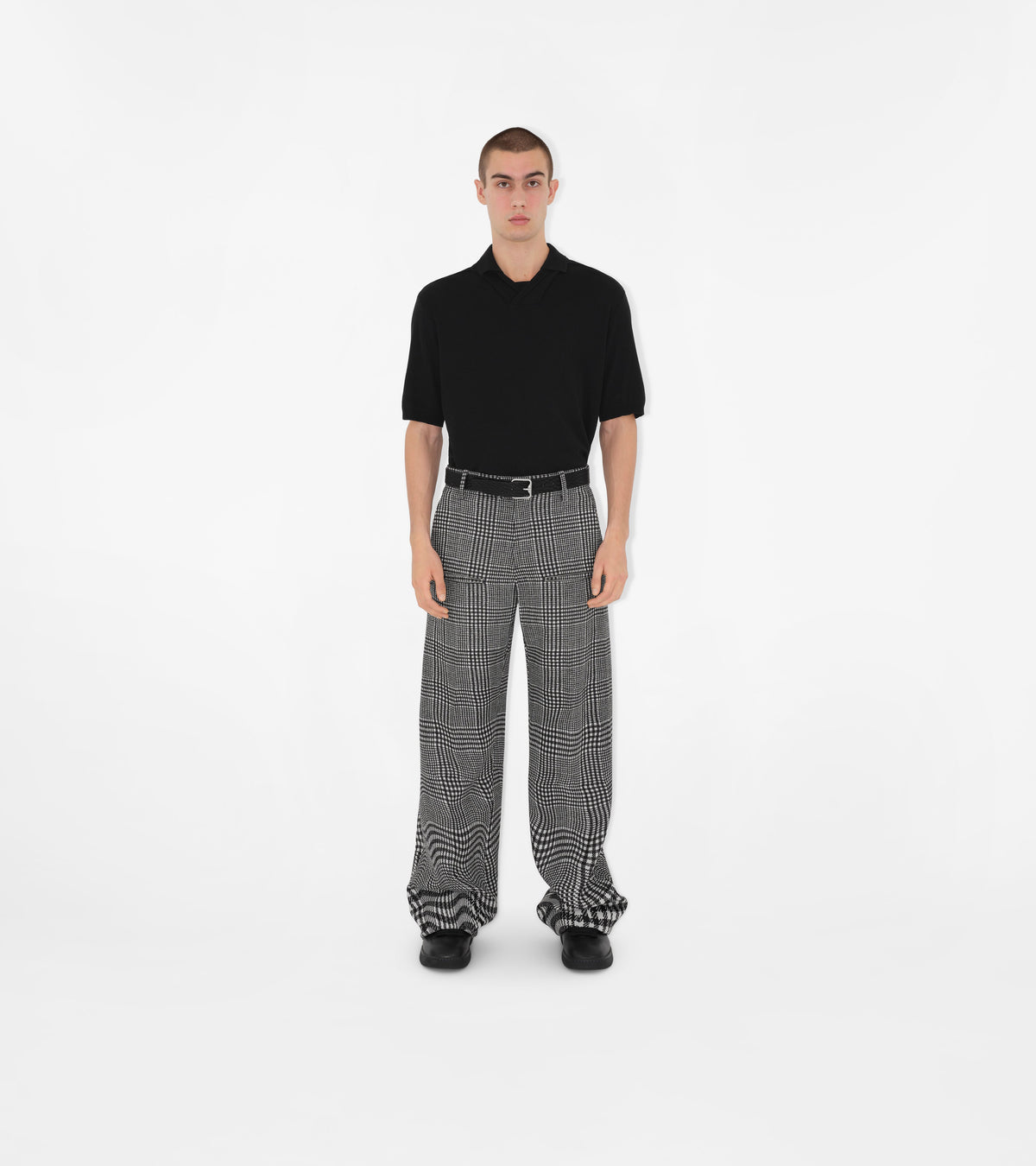 M KNIT POLO NOIR