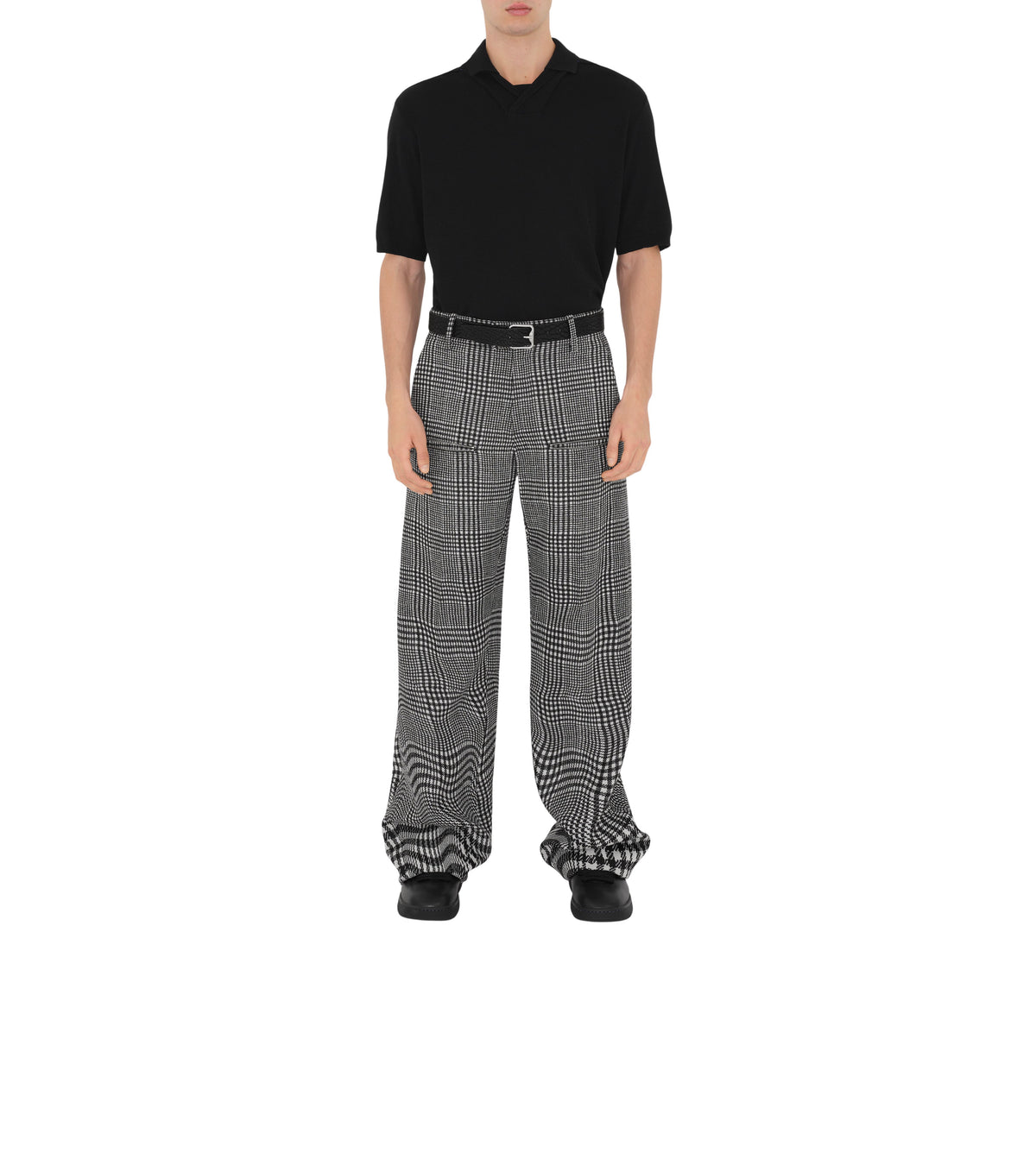 M KNIT POLO NOIR
