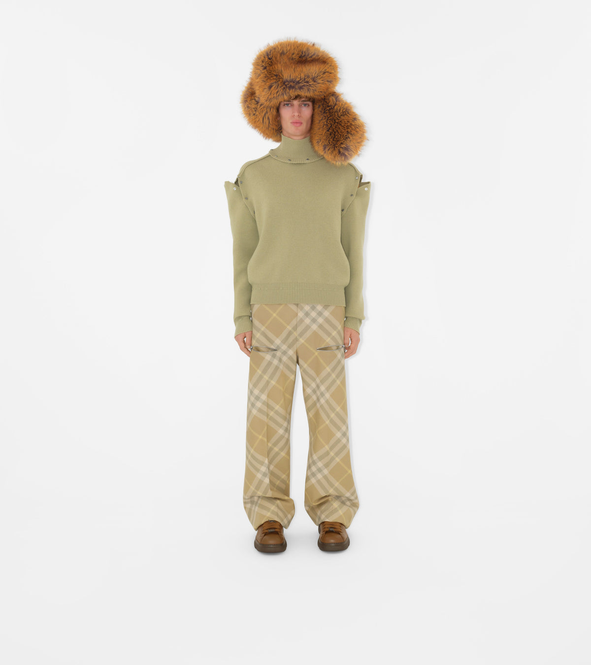 M TAILORED TROUSERS FLAX IP CHECK