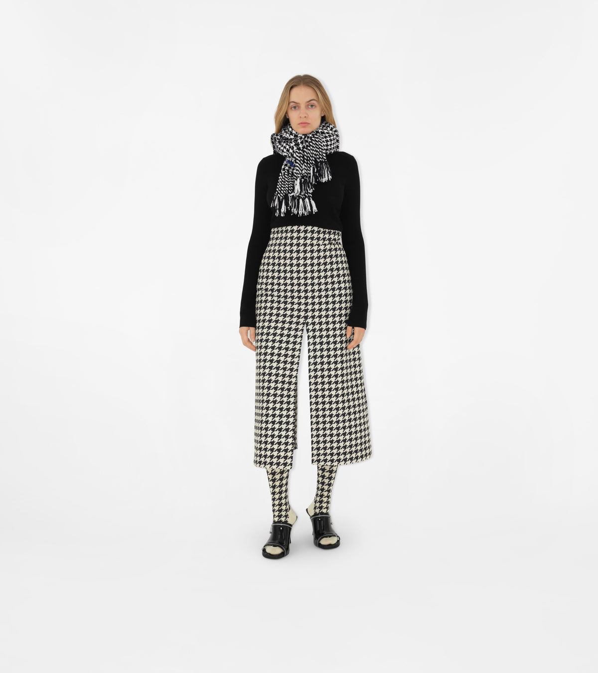 CASHMERE SCARVES NOIR BLANC