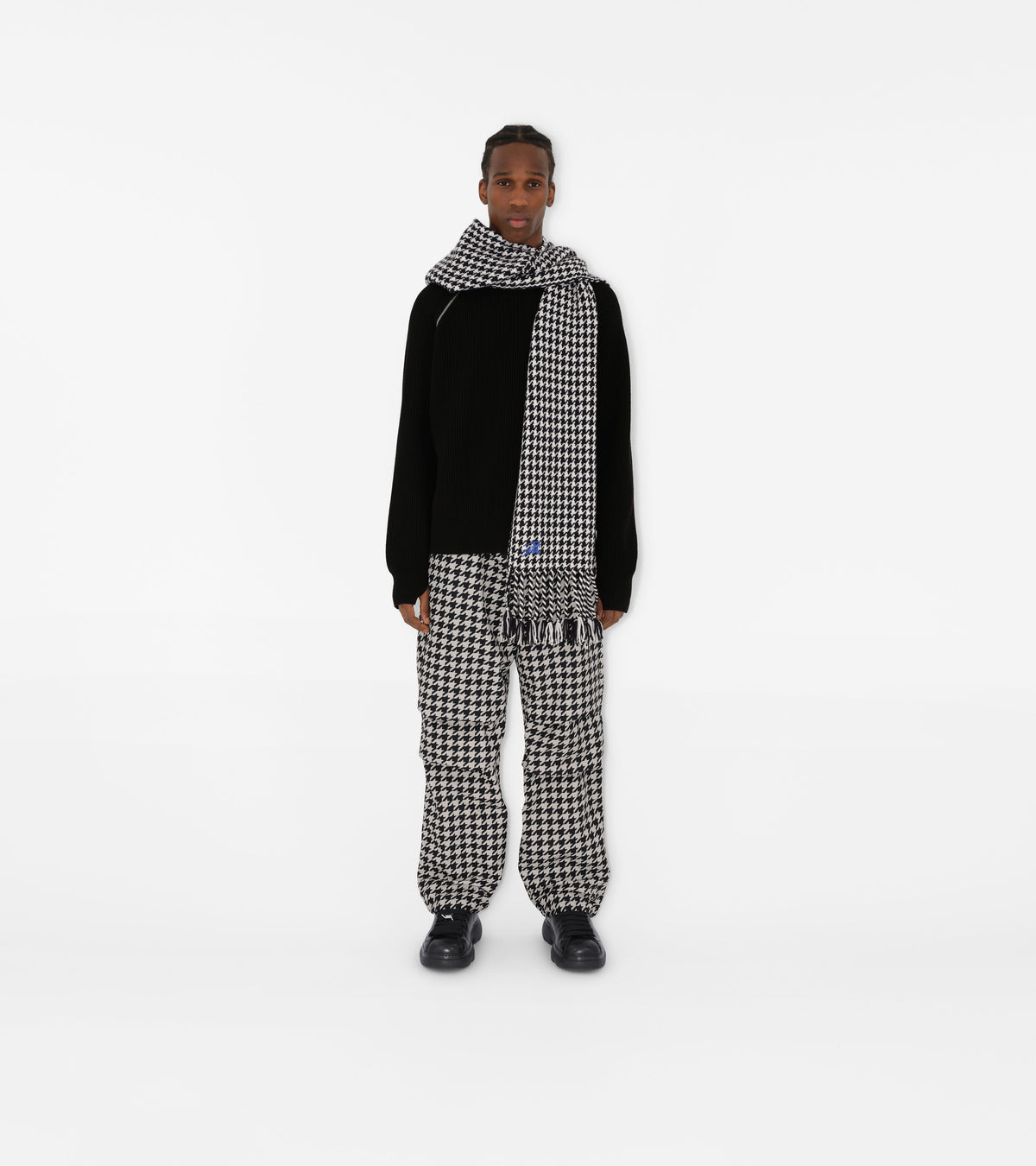 CASHMERE SCARVES NOIR BLANC