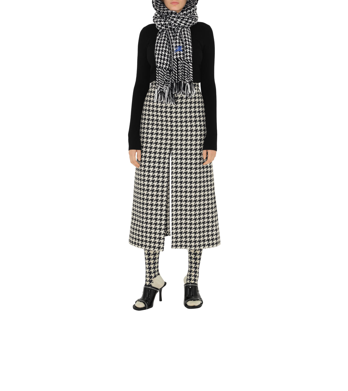 CASHMERE SCARVES NOIR BLANC