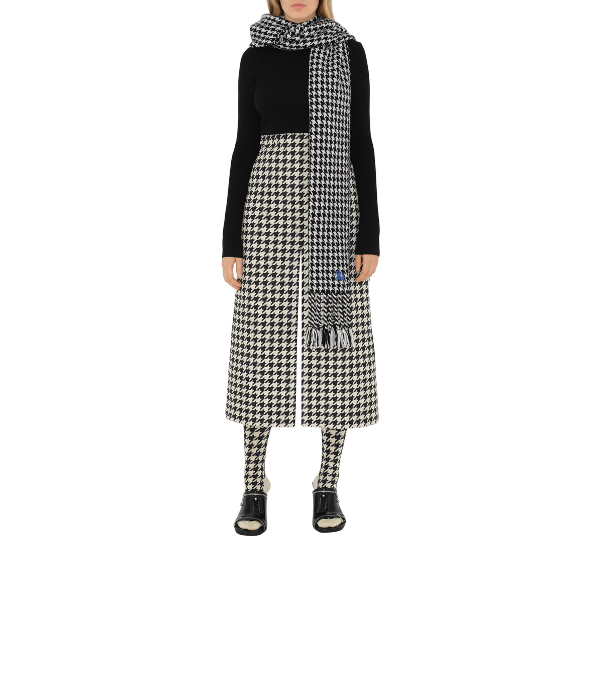 CASHMERE SCARVES NOIR BLANC