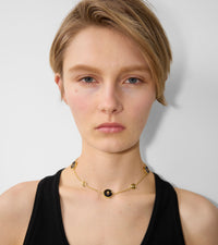 W NECKLACE Or/Noir
