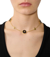 W NECKLACE Or/Noir