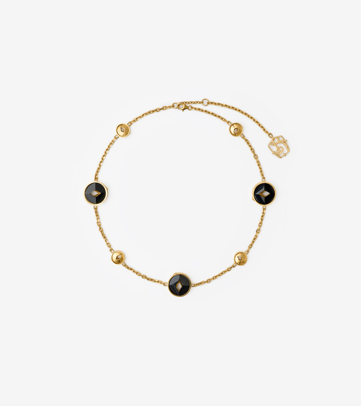 W NECKLACE Or/Noir
