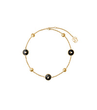 W NECKLACE Or/Noir