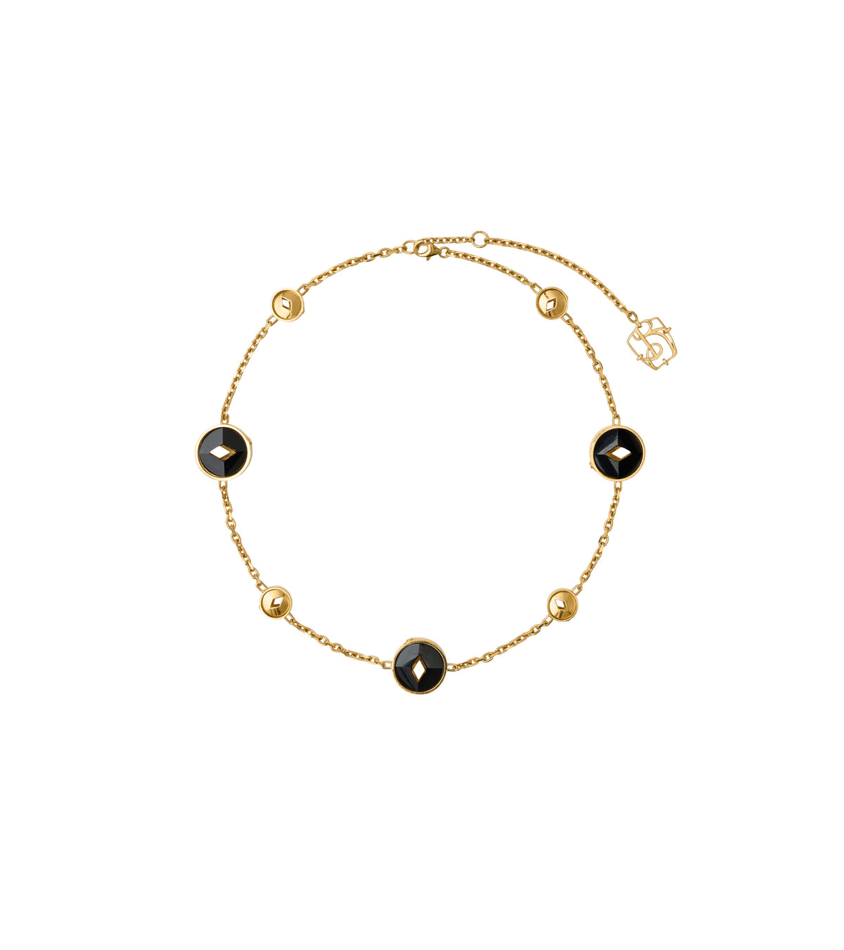 W NECKLACE Or/Noir