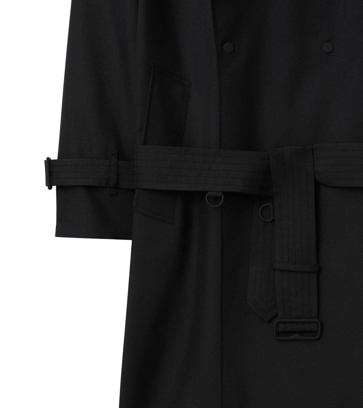 M D BREASTED COAT NOIR
