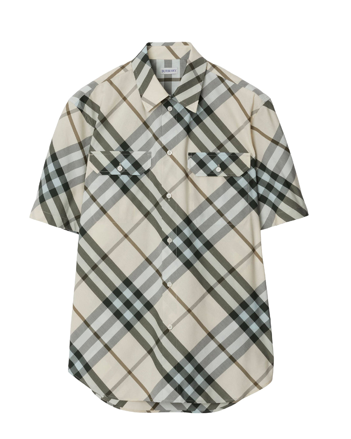 M CASUAL SHIRT SS ALABASTER IP CHECK