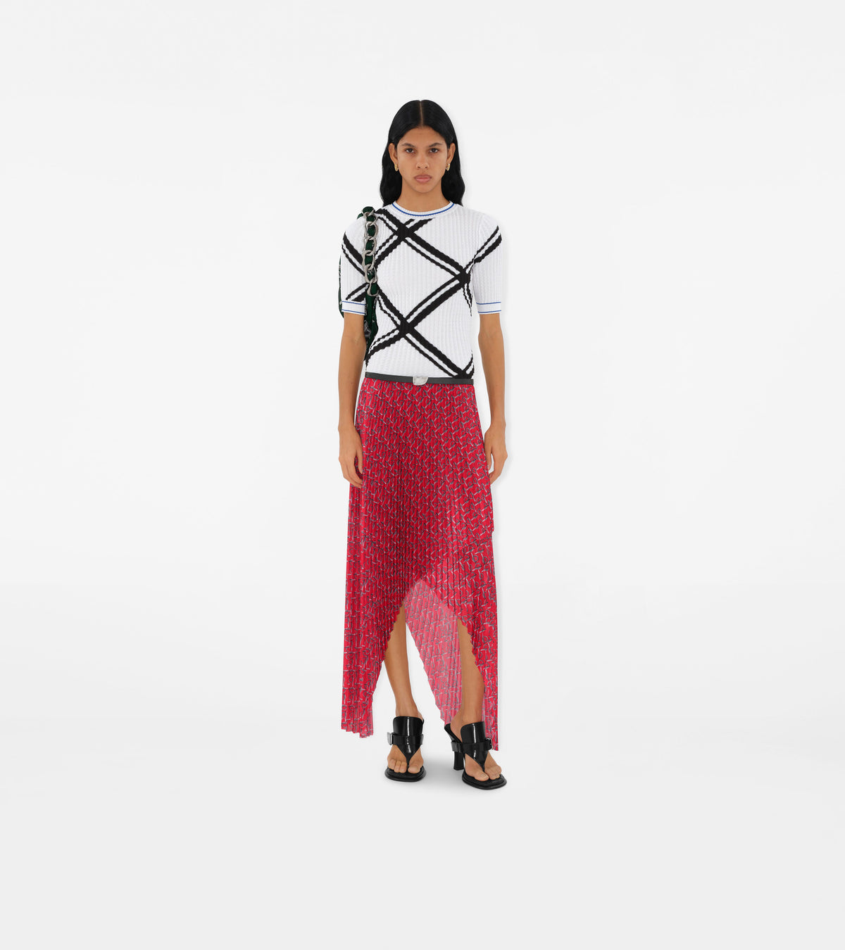W SKIRTS EVENING SILVER/RED