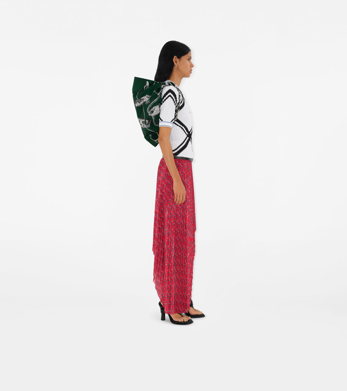 W SKIRTS EVENING SILVER/RED