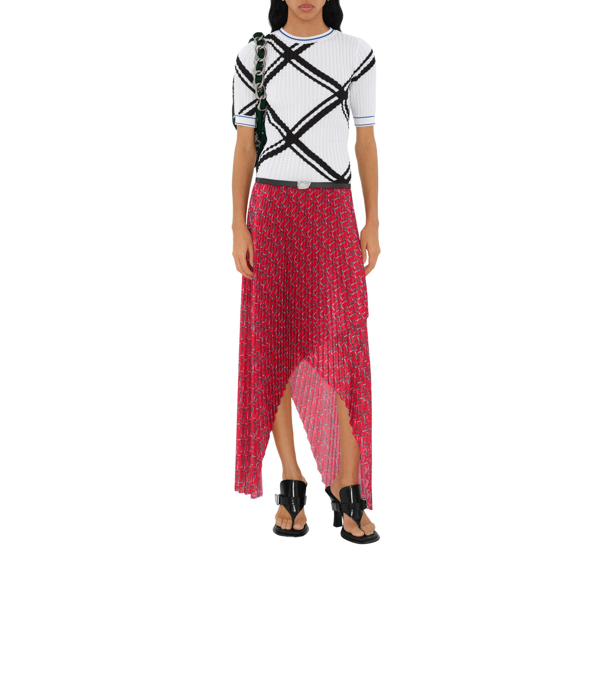 W SKIRTS EVENING SILVER/RED