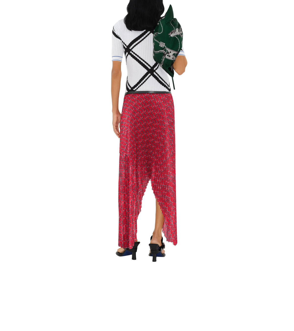 W SKIRTS EVENING SILVER/RED