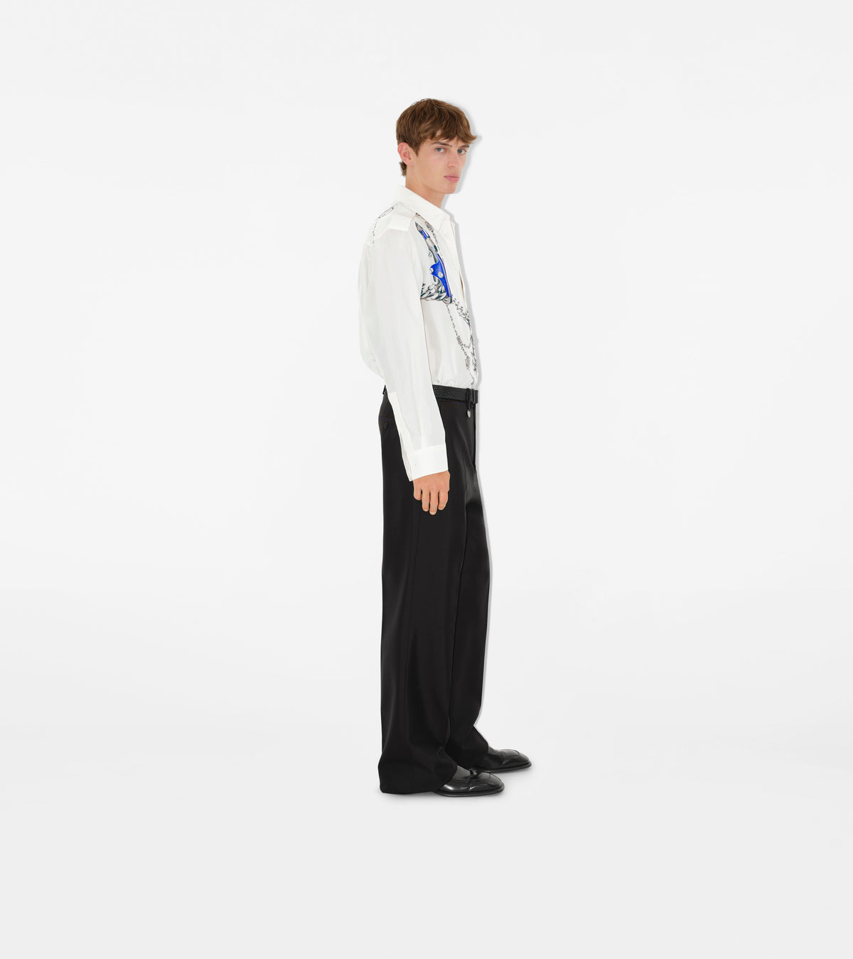 M CASUAL SHIRT LS BLUE/WHITE