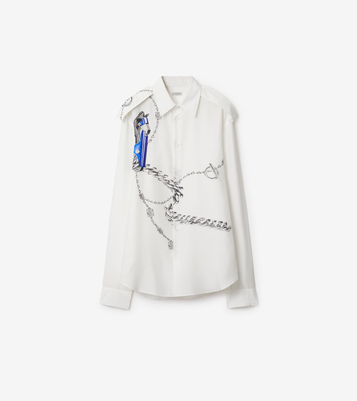 M CASUAL SHIRT LS BLUE/WHITE