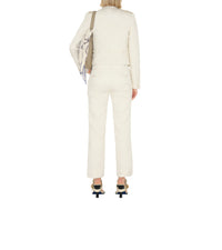 W  STRAIGHT TROUSERS Motif IP Blanc naturel