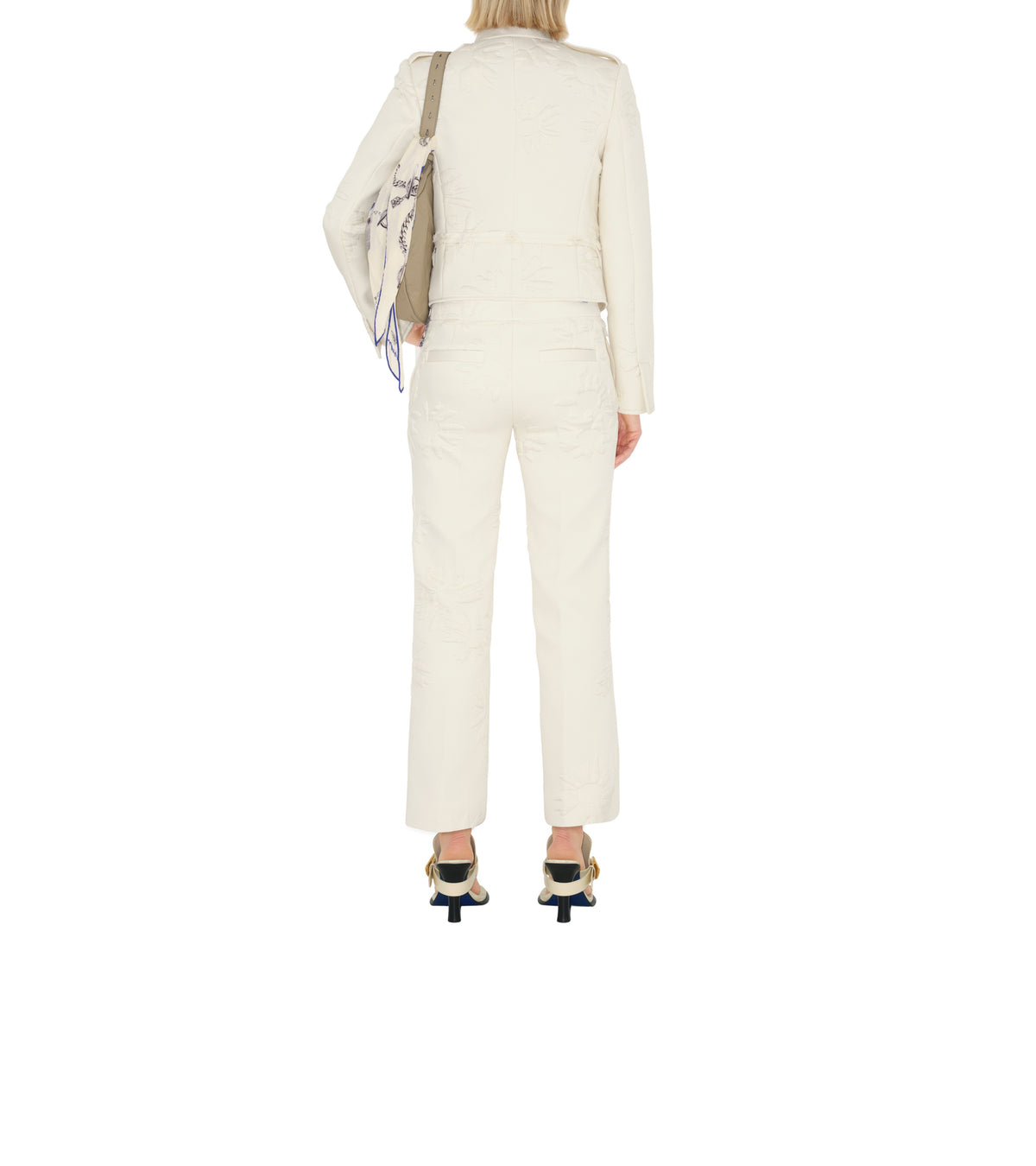 W  STRAIGHT TROUSERS Motif IP Blanc naturel