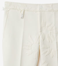 W  STRAIGHT TROUSERS Motif IP Blanc naturel