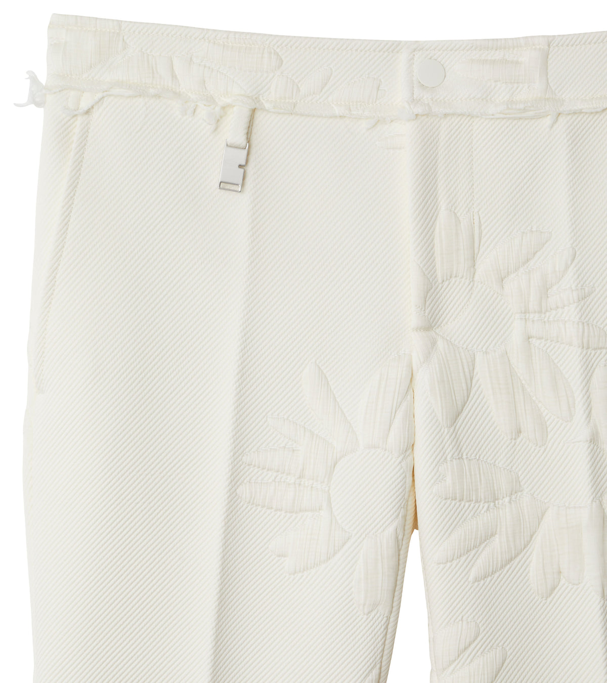 W  STRAIGHT TROUSERS Motif IP Blanc naturel