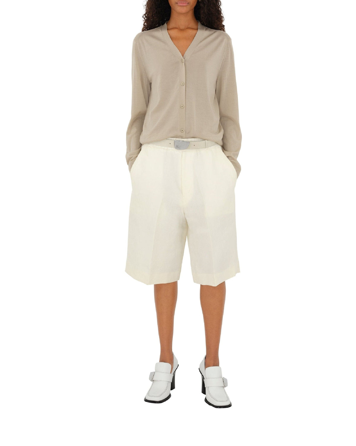 W KNIT CARDIGAN OAT
