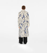 M D BREASTED COAT Chevalier/Sel (motif IP)