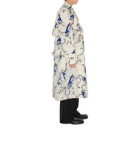 M D BREASTED COAT Chevalier/Sel (motif IP)