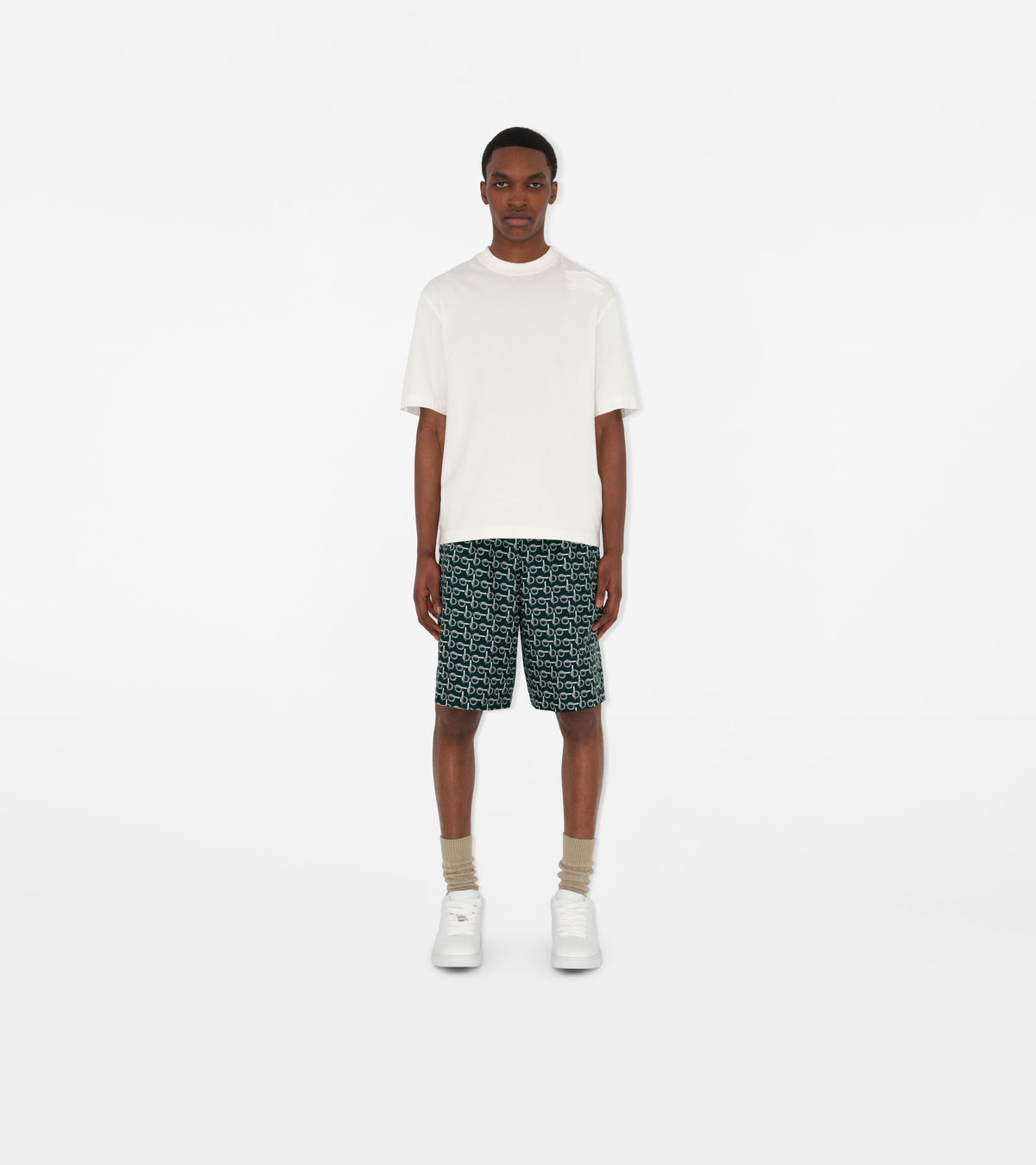 M CASUAL SHORTS ARGENT / VERT