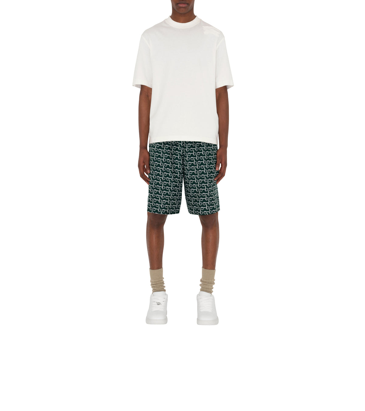 M CASUAL SHORTS ARGENT / VERT