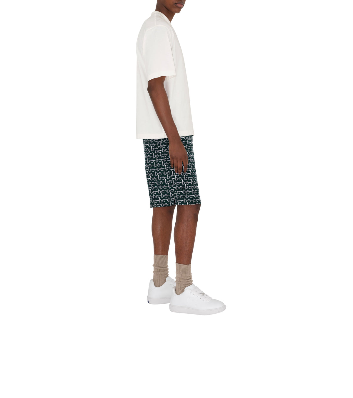 M CASUAL SHORTS ARGENT / VERT