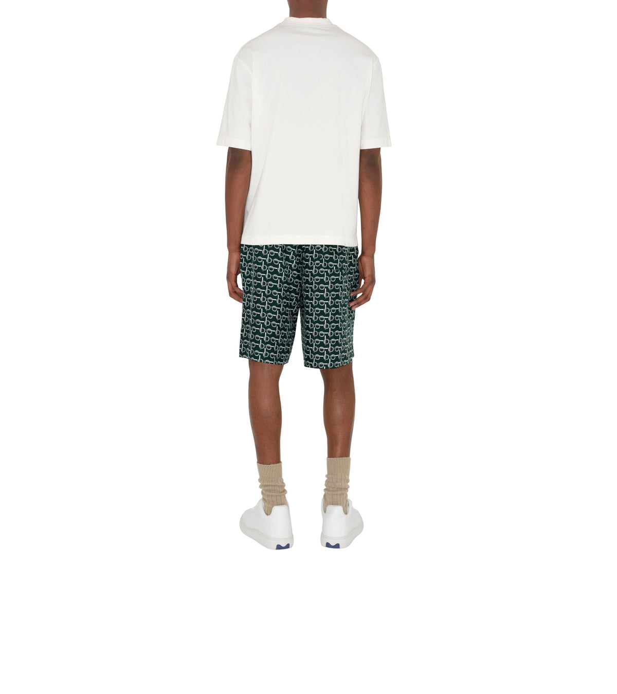 M CASUAL SHORTS ARGENT / VERT