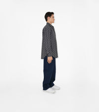 M CASUAL SHIRT LS ARGENT/NOIR