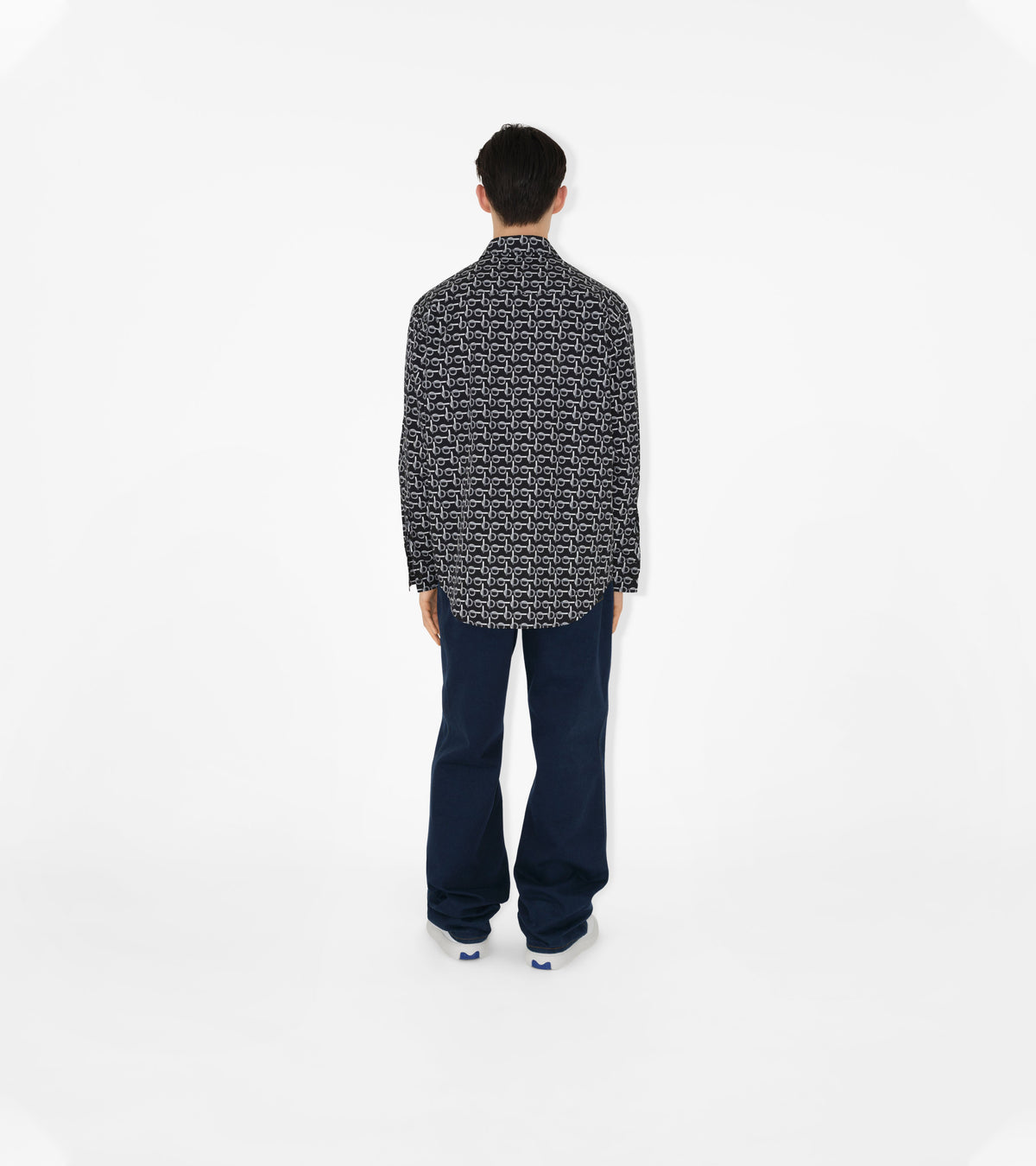 M CASUAL SHIRT LS ARGENT/NOIR