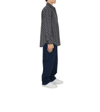 M CASUAL SHIRT LS ARGENT/NOIR