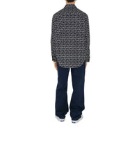 M CASUAL SHIRT LS ARGENT/NOIR