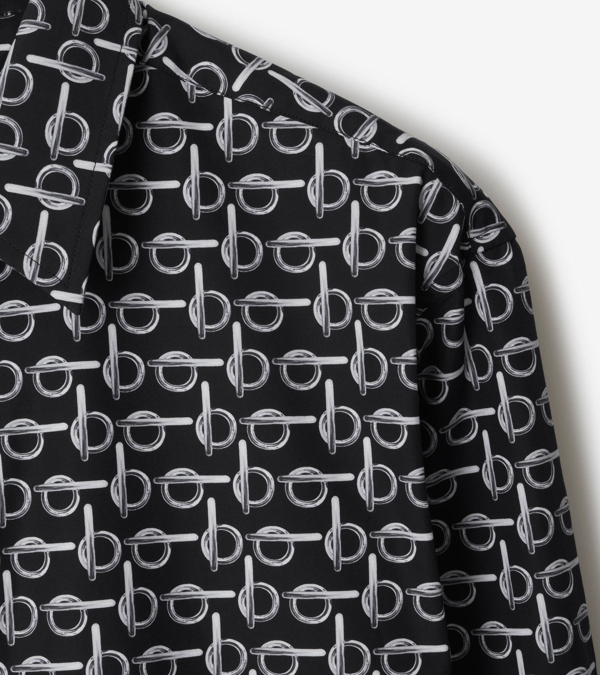 M CASUAL SHIRT LS ARGENT/NOIR