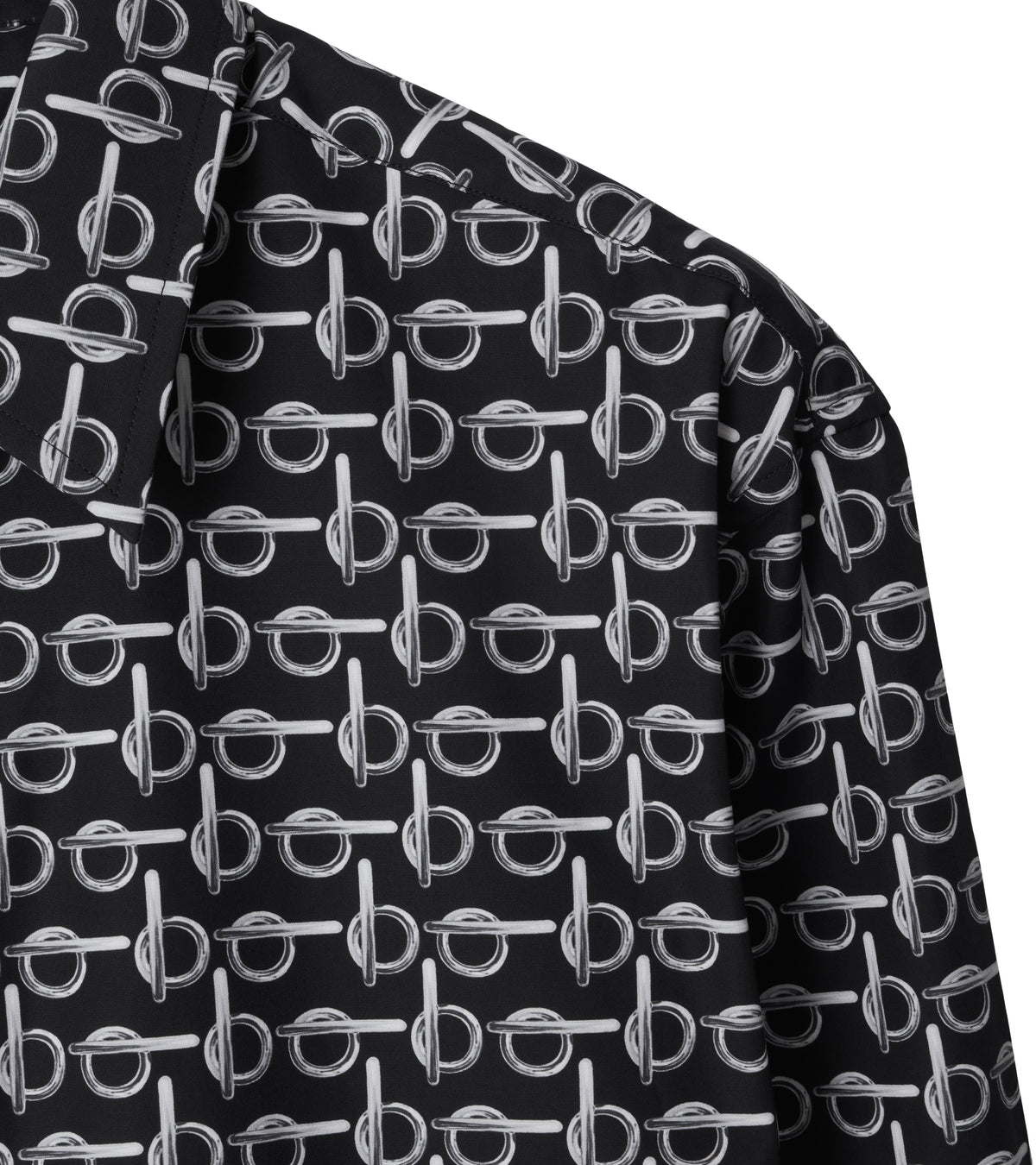 M CASUAL SHIRT LS ARGENT/NOIR