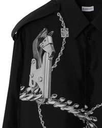 M CASUAL SHIRT LS ARGENT/NOIR