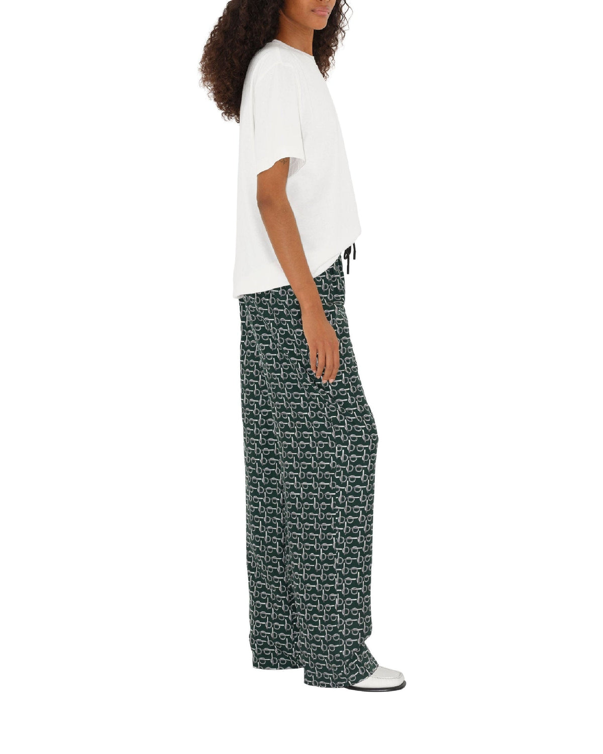 W SMART TROUSERS ARGENT / VERT