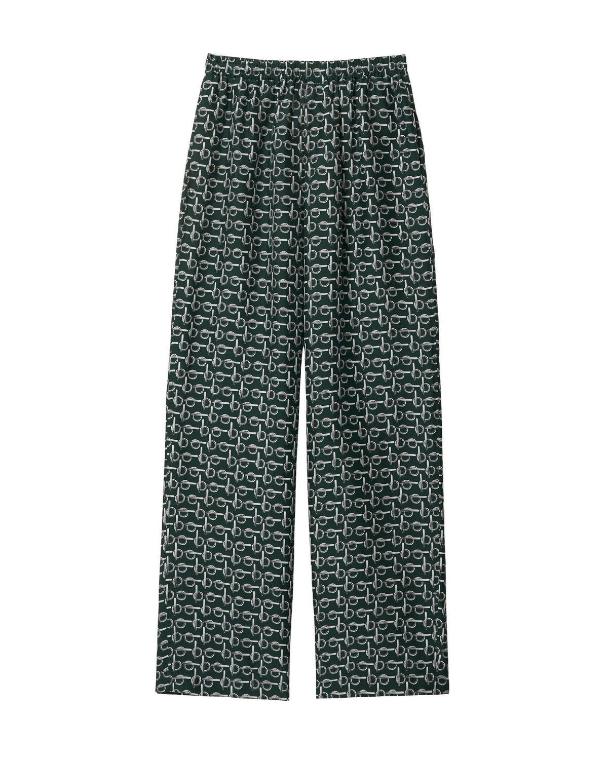 W SMART TROUSERS ARGENT / VERT