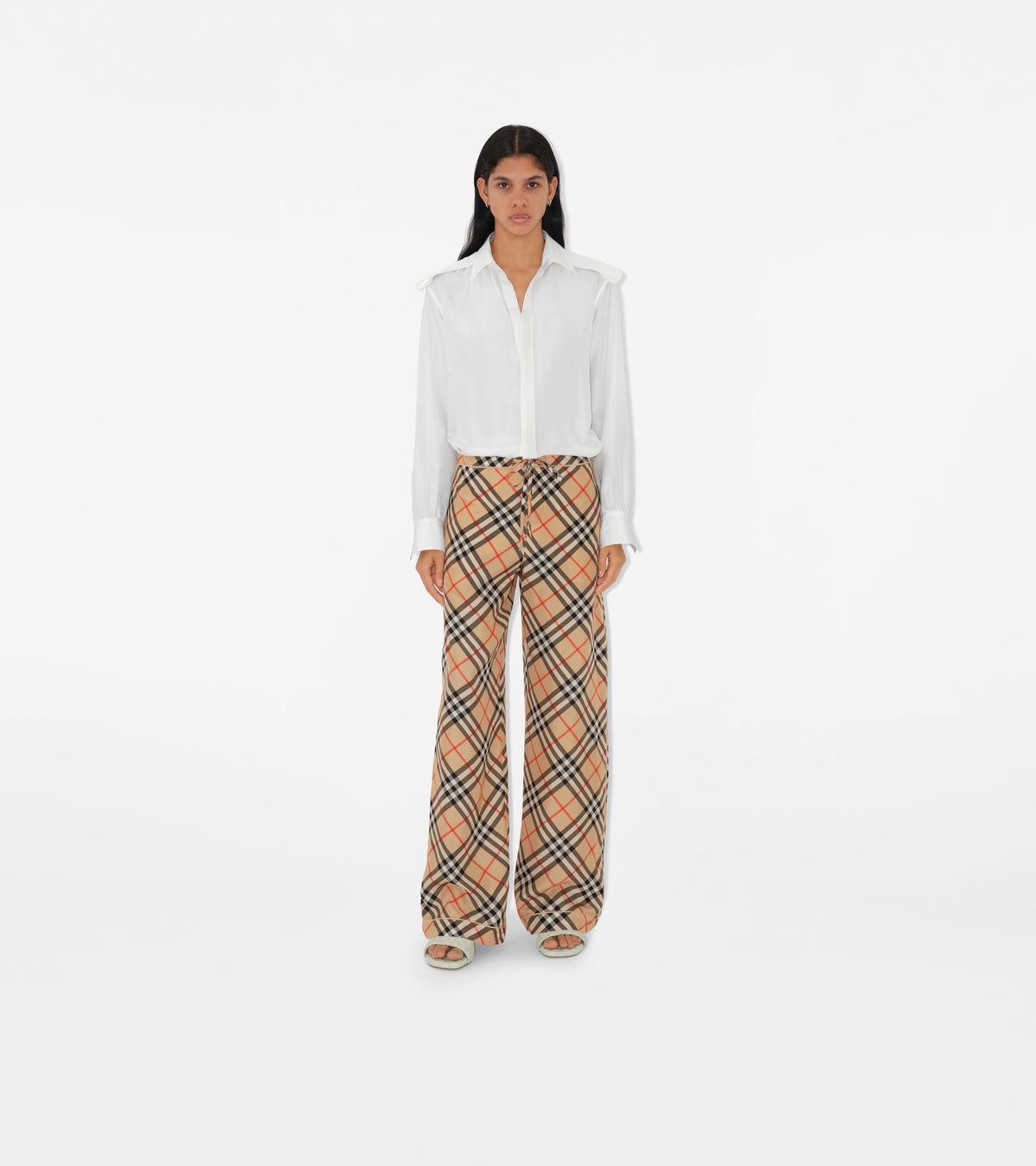 W CASUAL TROUSERS SAND IP CHECK