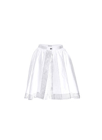 Jupe regular à œillets - Blanc