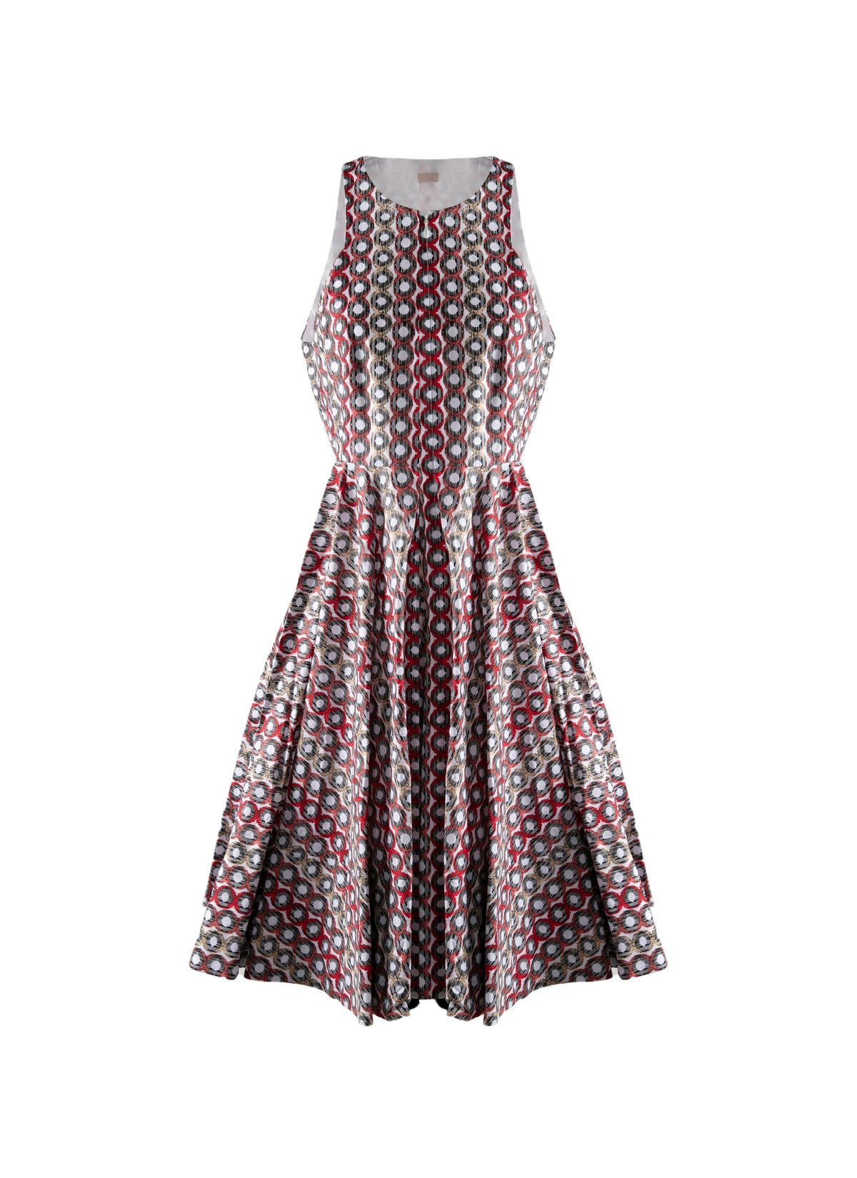 Robe patineuse courte sans manches - Multicolore rouge