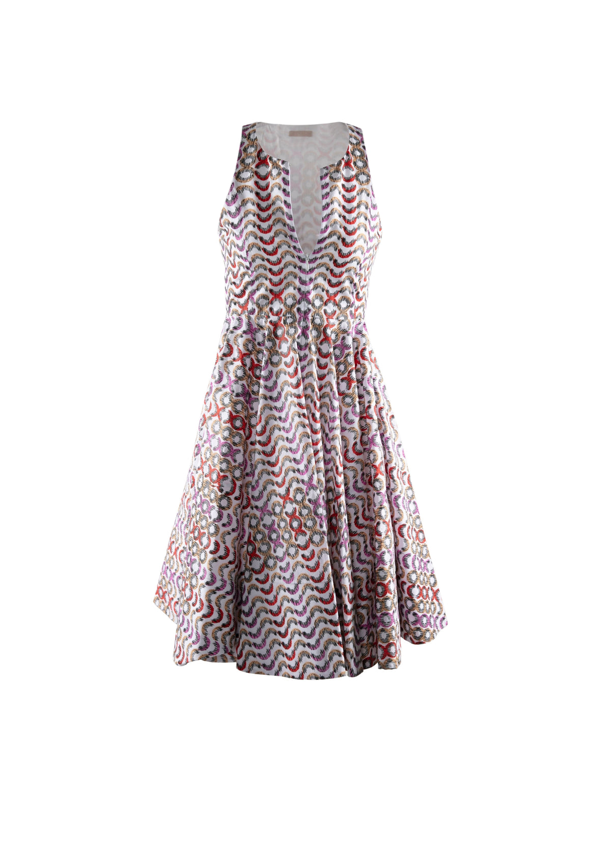 Robe patineuse courte sans manches - Multicolore